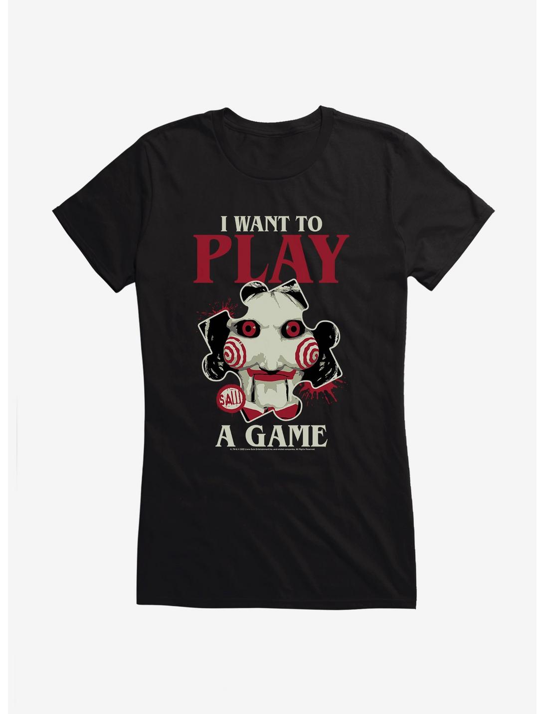 Saw I Want To Play A Game Girls T-Shirt, BLACK, hi-res