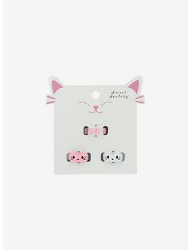 Pink & White Kitty Ring Set, , hi-res