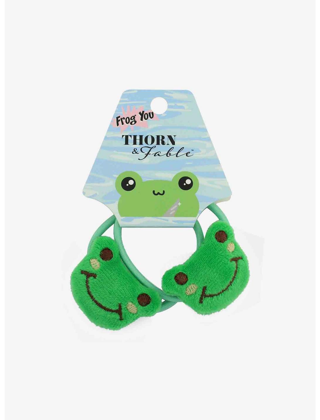 Green Frog Plush Hair Tie Set, , hi-res