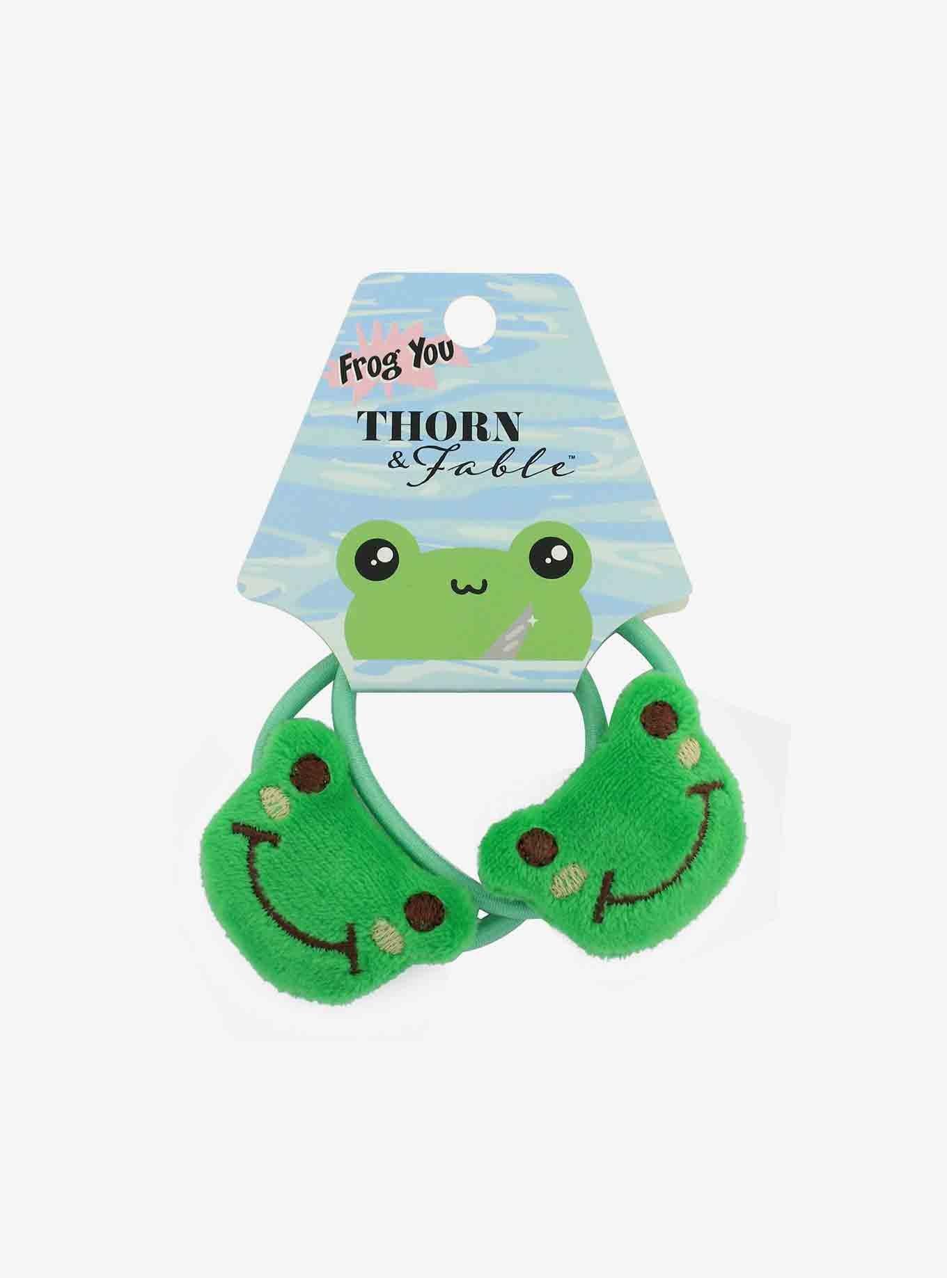 Green Frog Plush Hair Tie Set, , hi-res