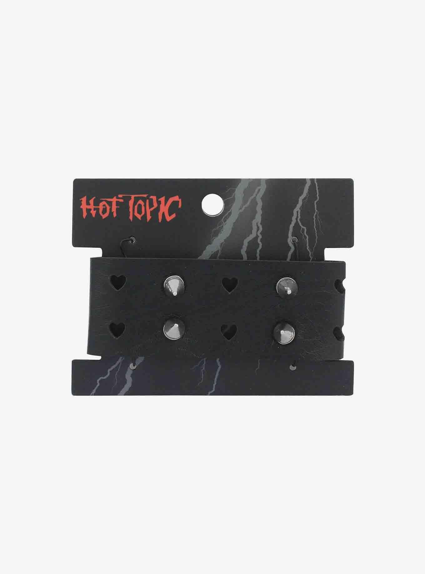 Black Heart Spike Cuff Bracelet, , hi-res