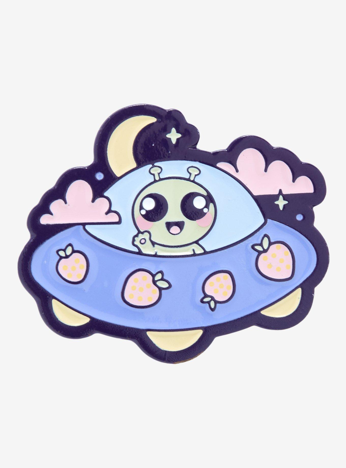 Kawaii Alien Enamel Pin, , hi-res