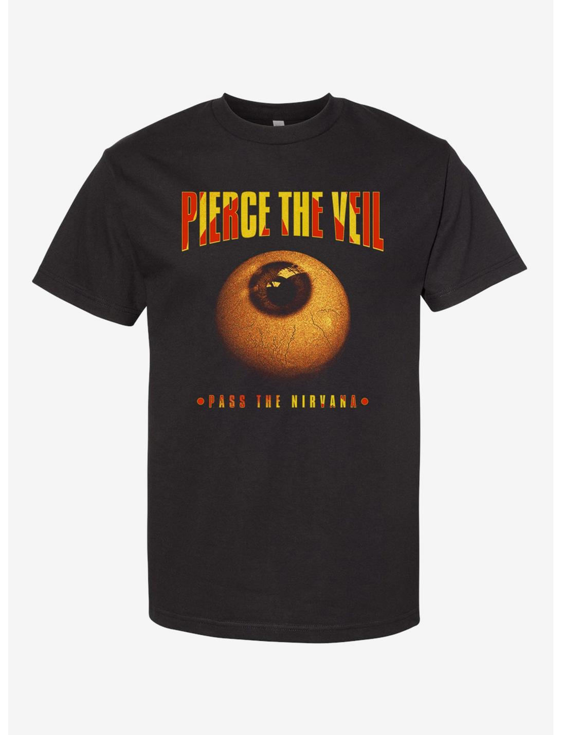 Pierce The Veil Pass The Nirvana Eyeball Boyfriend Fit Girls T-Shirt, BLACK, hi-res