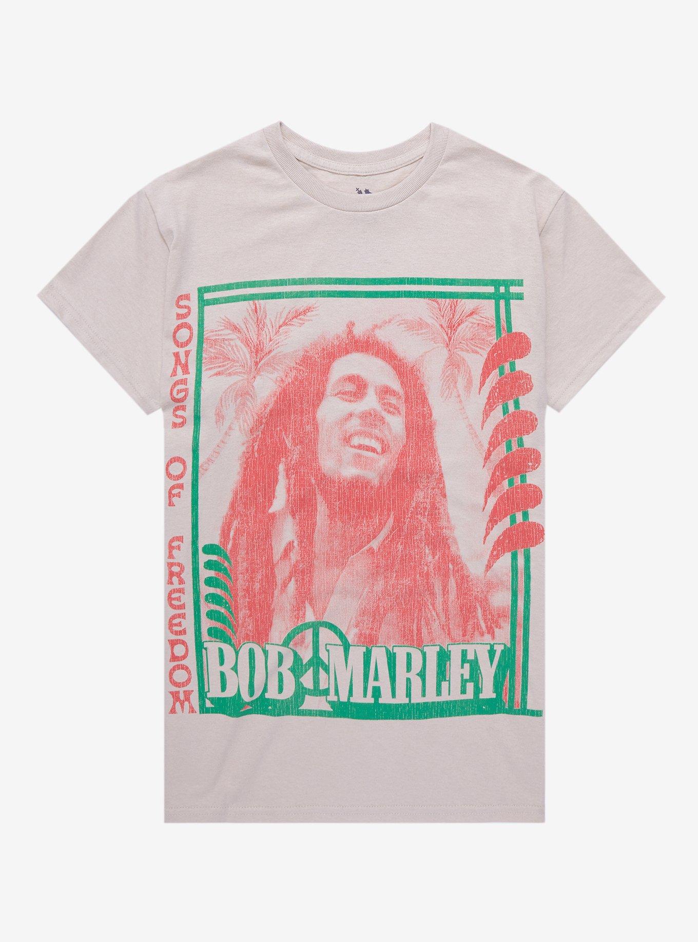 Bob Marley Songs Of Freedom Boyfriend Fit Girls T-Shirt, BEIGE, hi-res