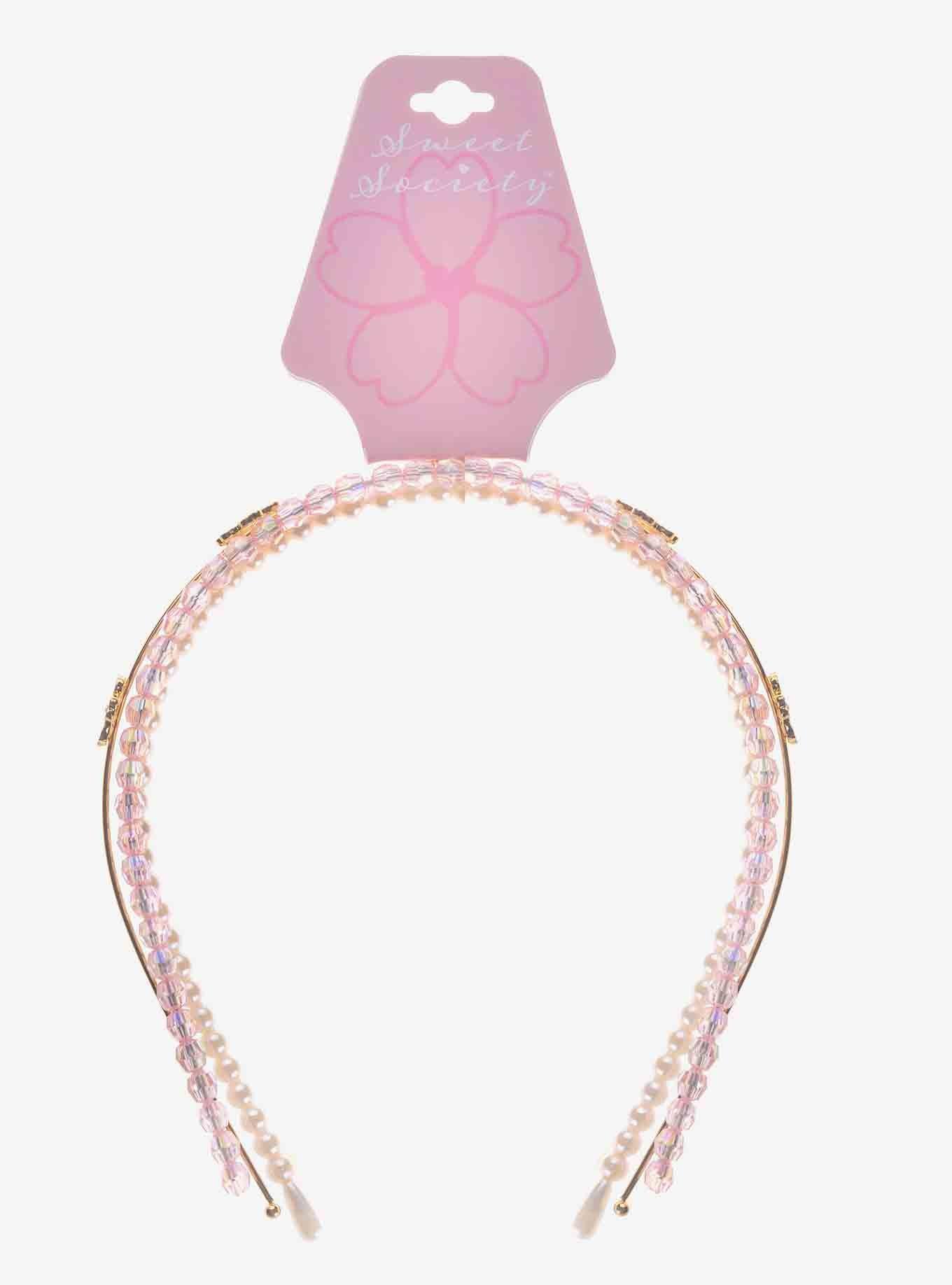 Pearl Bead Sakura Headband Set, , hi-res