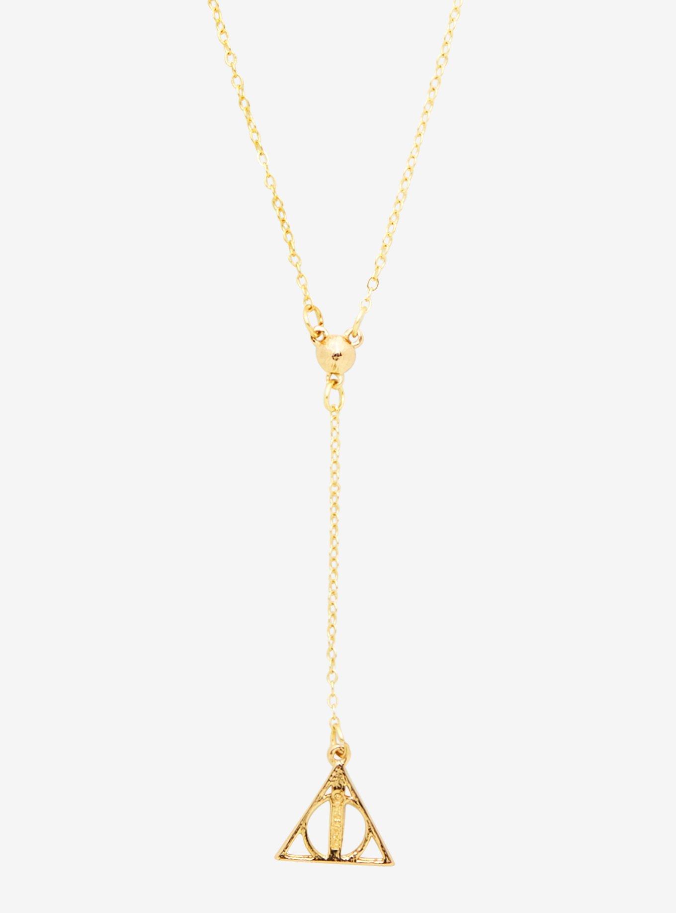 Harry Potter Deathly Hallows Lariat Necklace, , hi-res