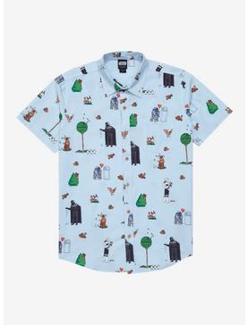 Star Wars Earth Day Allover Print Woven Button-up - BoxLunch Exclusive, , hi-res