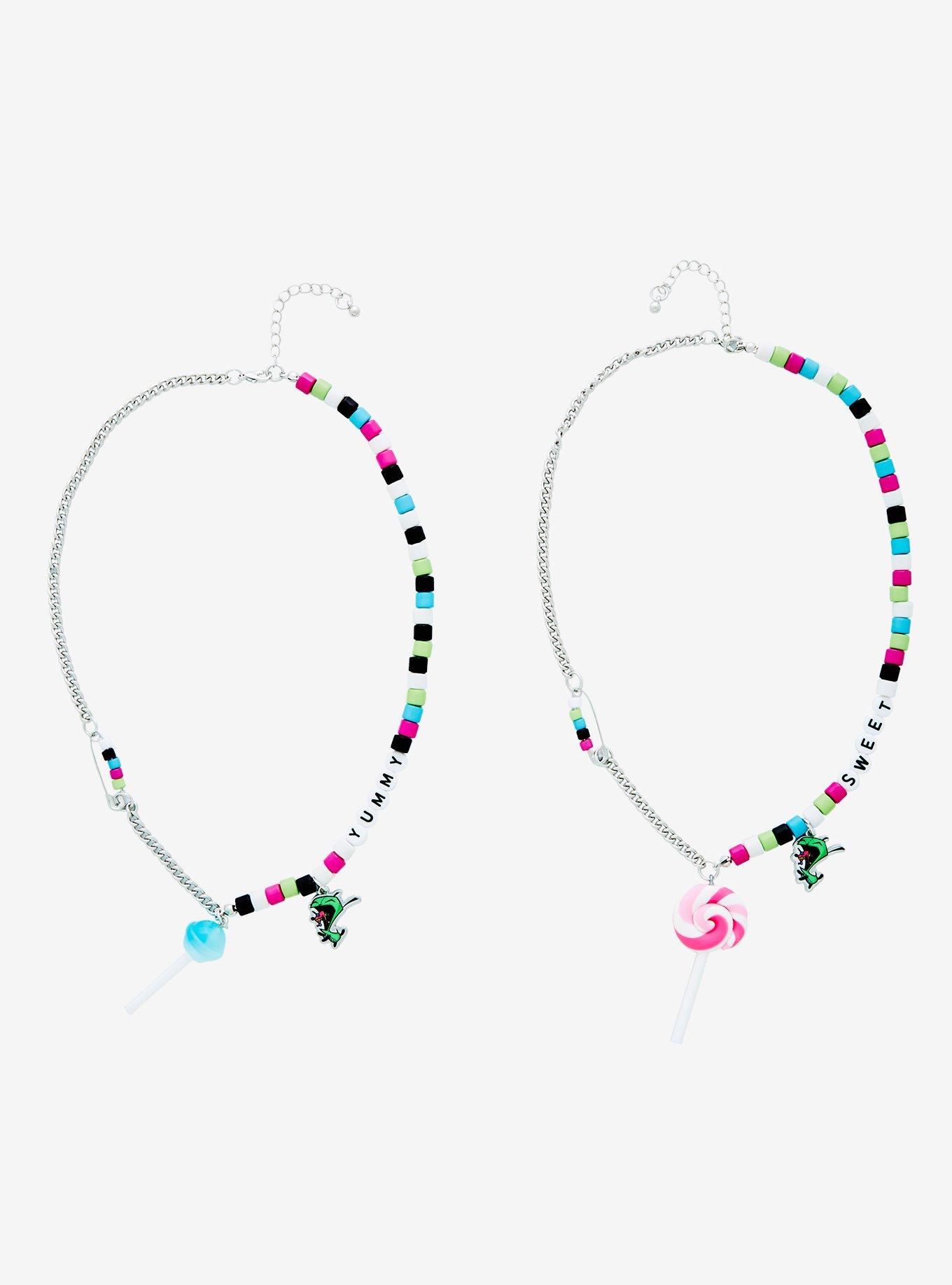 Invader Zim GIR Candy Best Friend Necklace Set, , hi-res