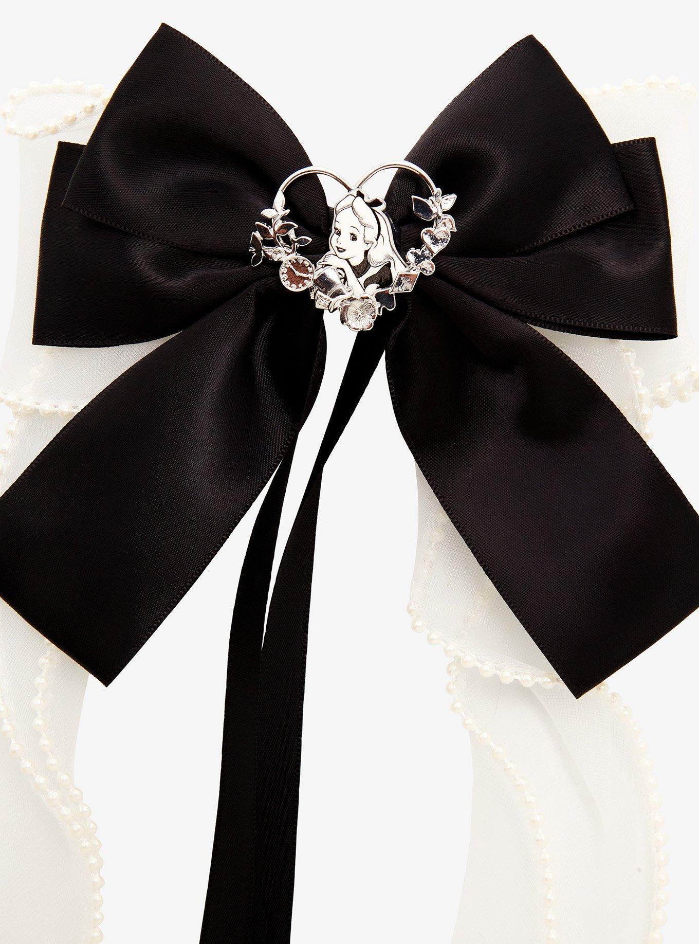 ALICE IN WONDERLAND Black Bow Headband Hair Accessory, Alice in