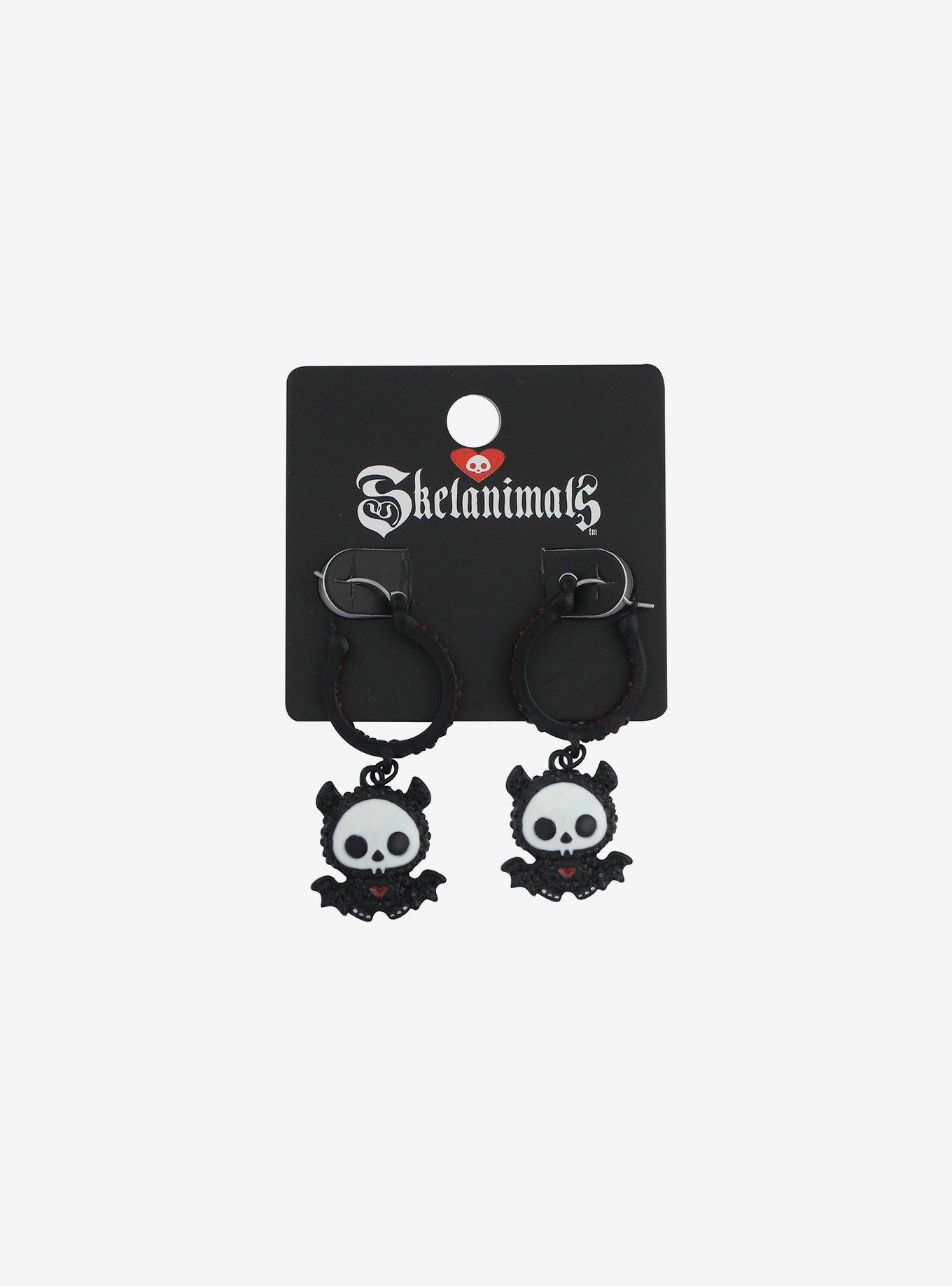 Skelanimals Diego The Bat Huggie Hoop Earrings, , hi-res