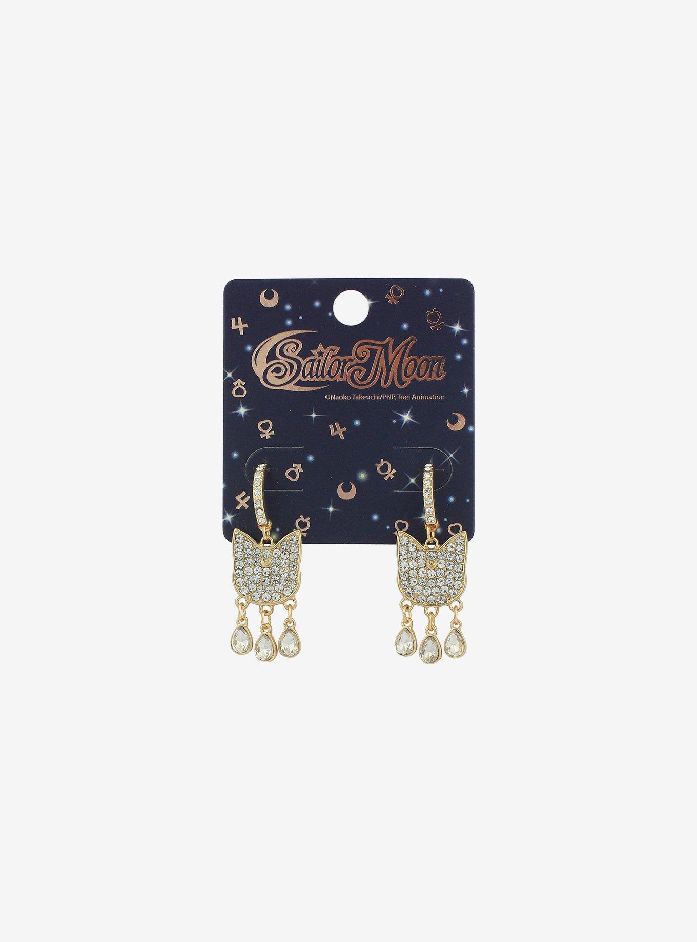Sailor Moon Artemis Bling Huggie Hoop Earrings, , hi-res