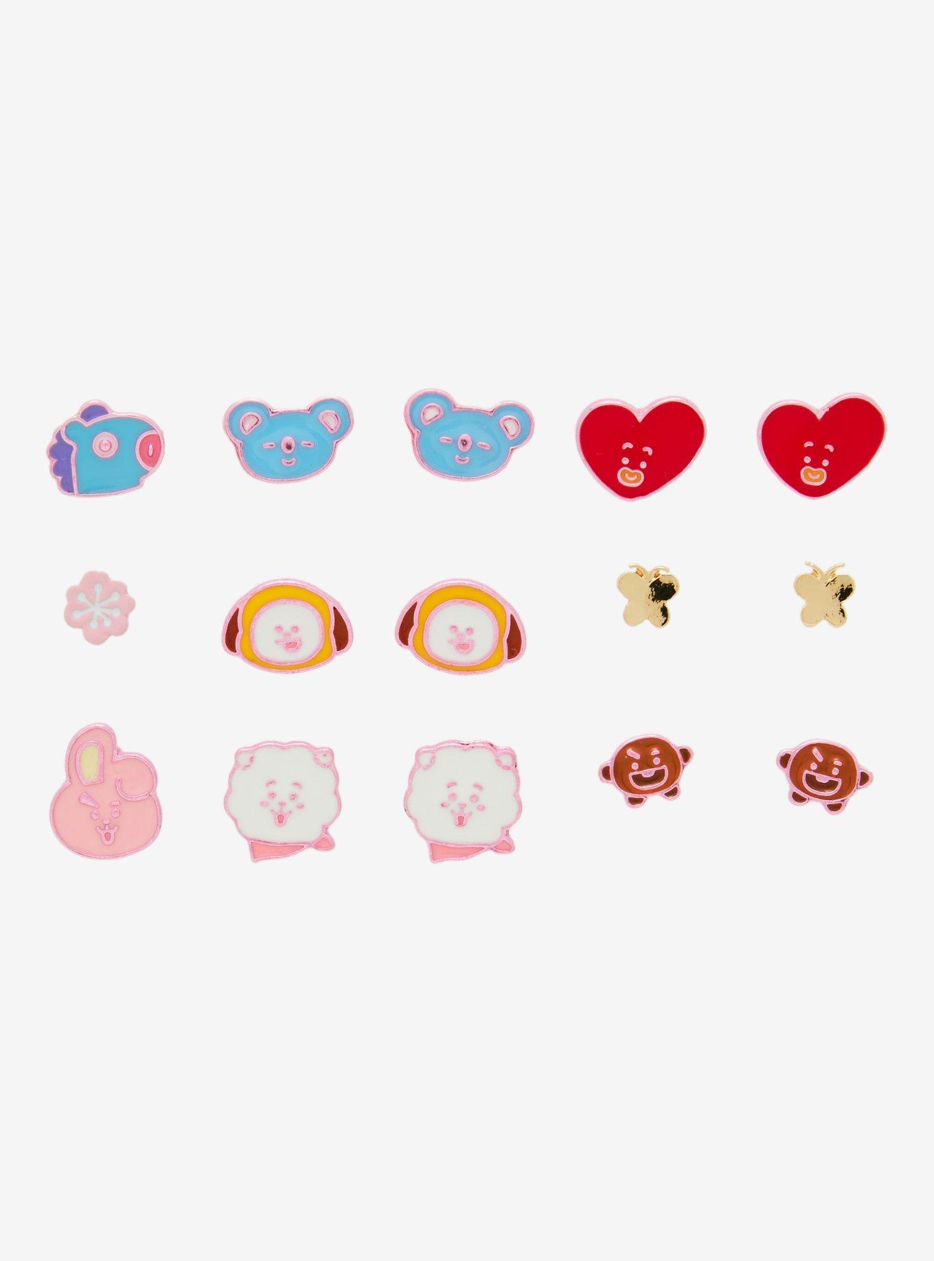 BT21 Cherry Blossom Stud Earring Set, , hi-res