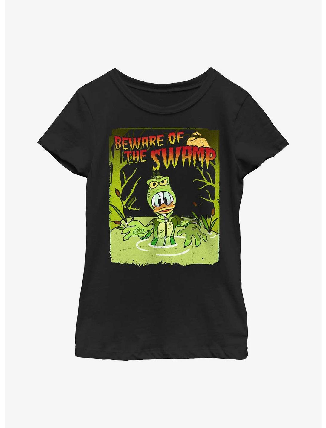 Disney Donald Duck Swamp Monster Poster Youth Girls T-Shirt, BLACK, hi-res