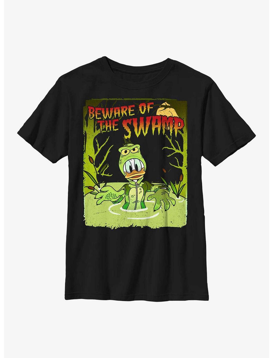 Disney Donald Duck Swamp Monster Poster Youth T-Shirt, BLACK, hi-res