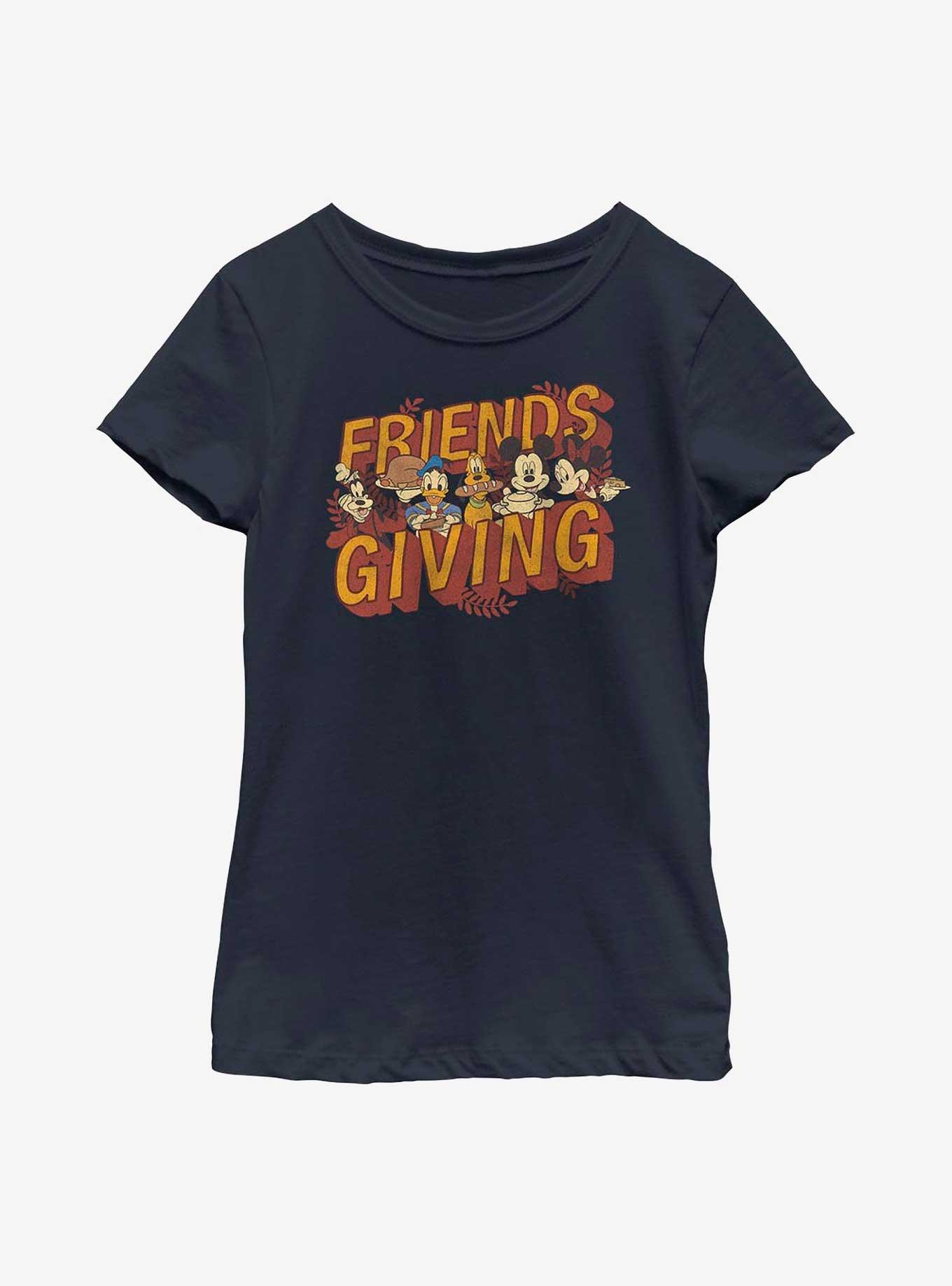 Disney Mickey Mouse Friendsgiving Youth Girls T-Shirt, NAVY, hi-res