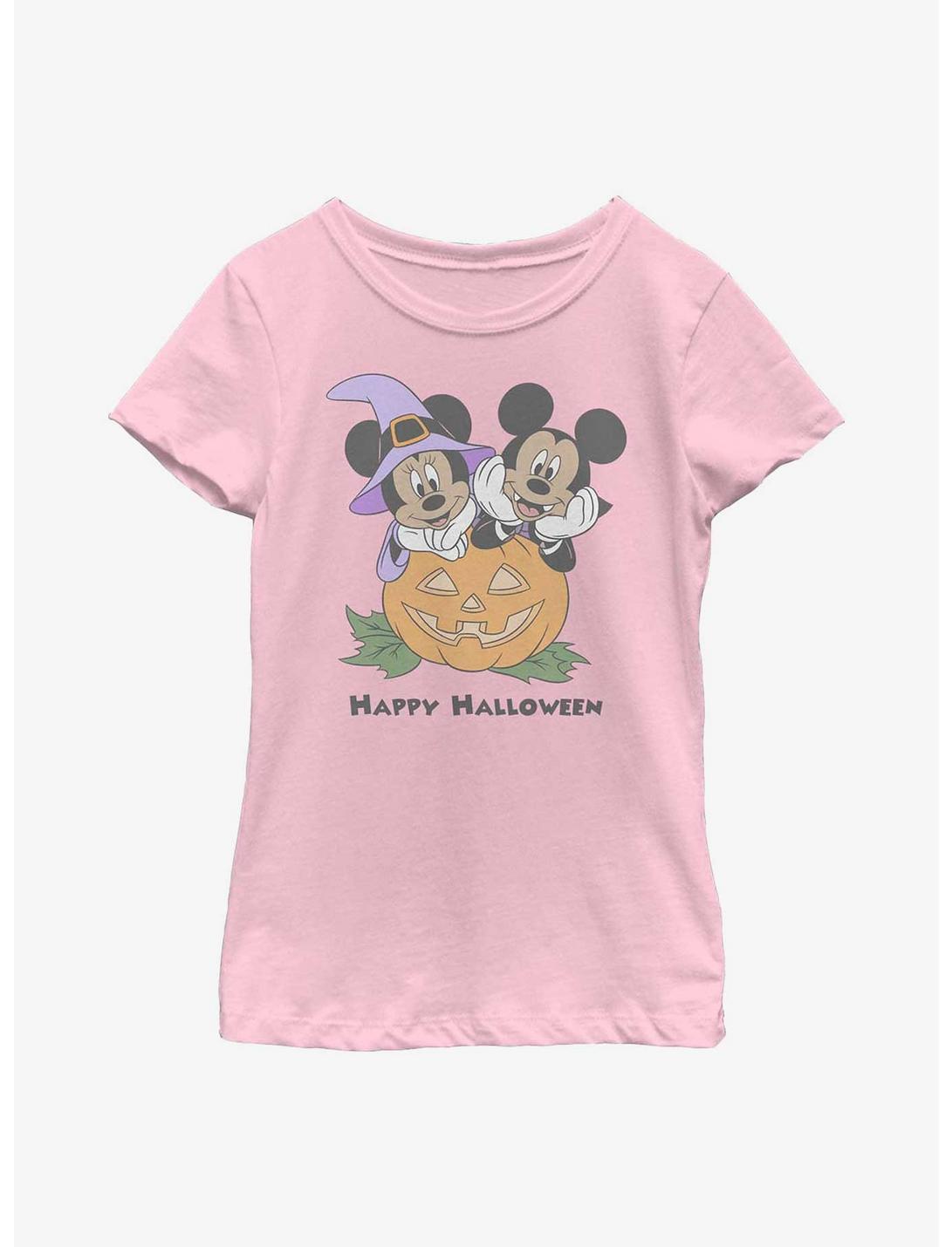 Disney Mickey Mouse & Minnie Mouse Happy Halloween Youth Girls T-Shirt, PINK, hi-res