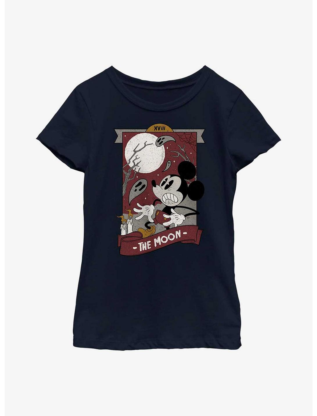 Disney Mickey Mouse Vintage The Moon Tarot Youth Girls T-Shirt, NAVY, hi-res