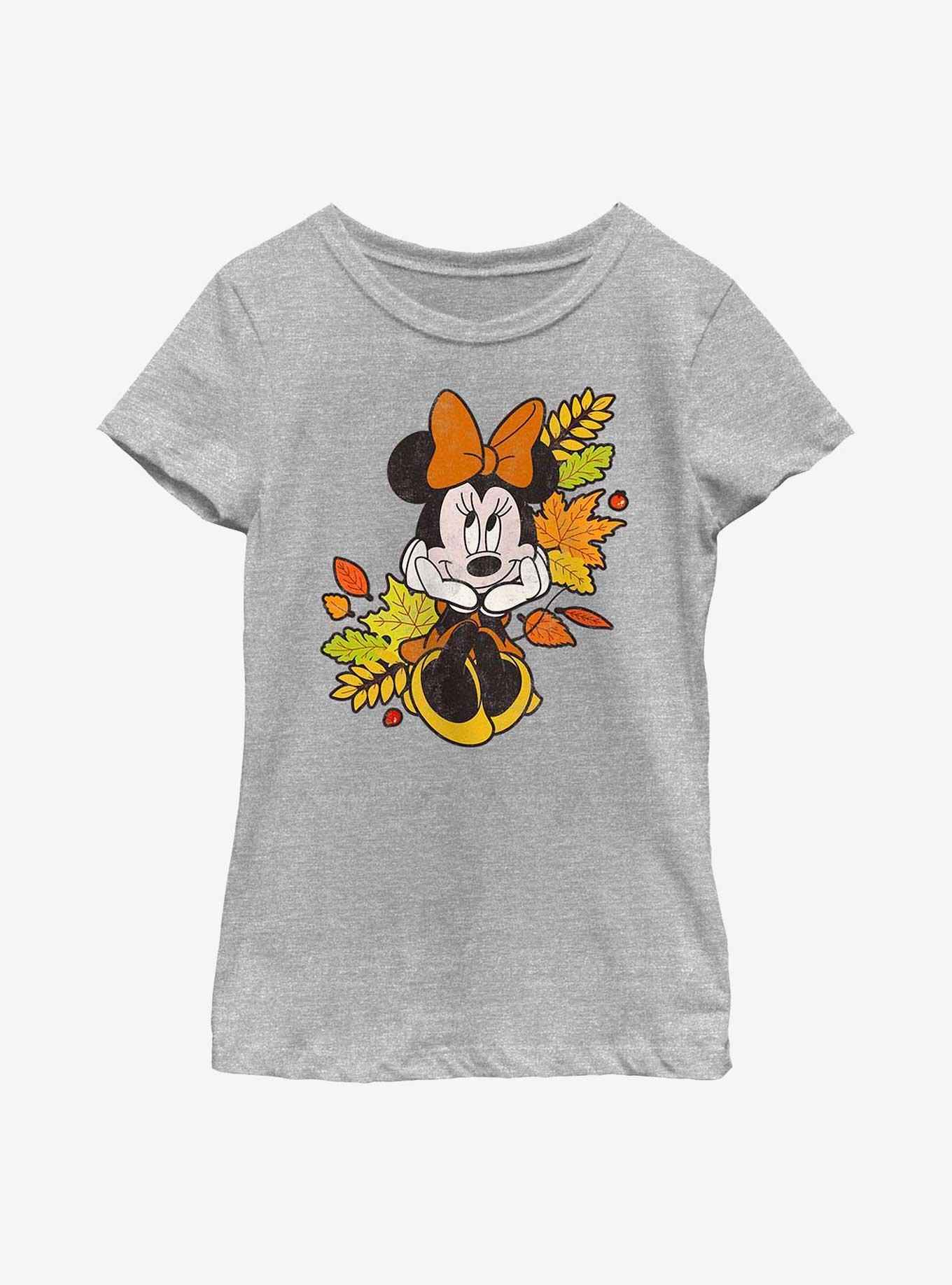 Disney Minnie Mouse Minnie Fall Leaves Youth Girls T-Shirt, , hi-res