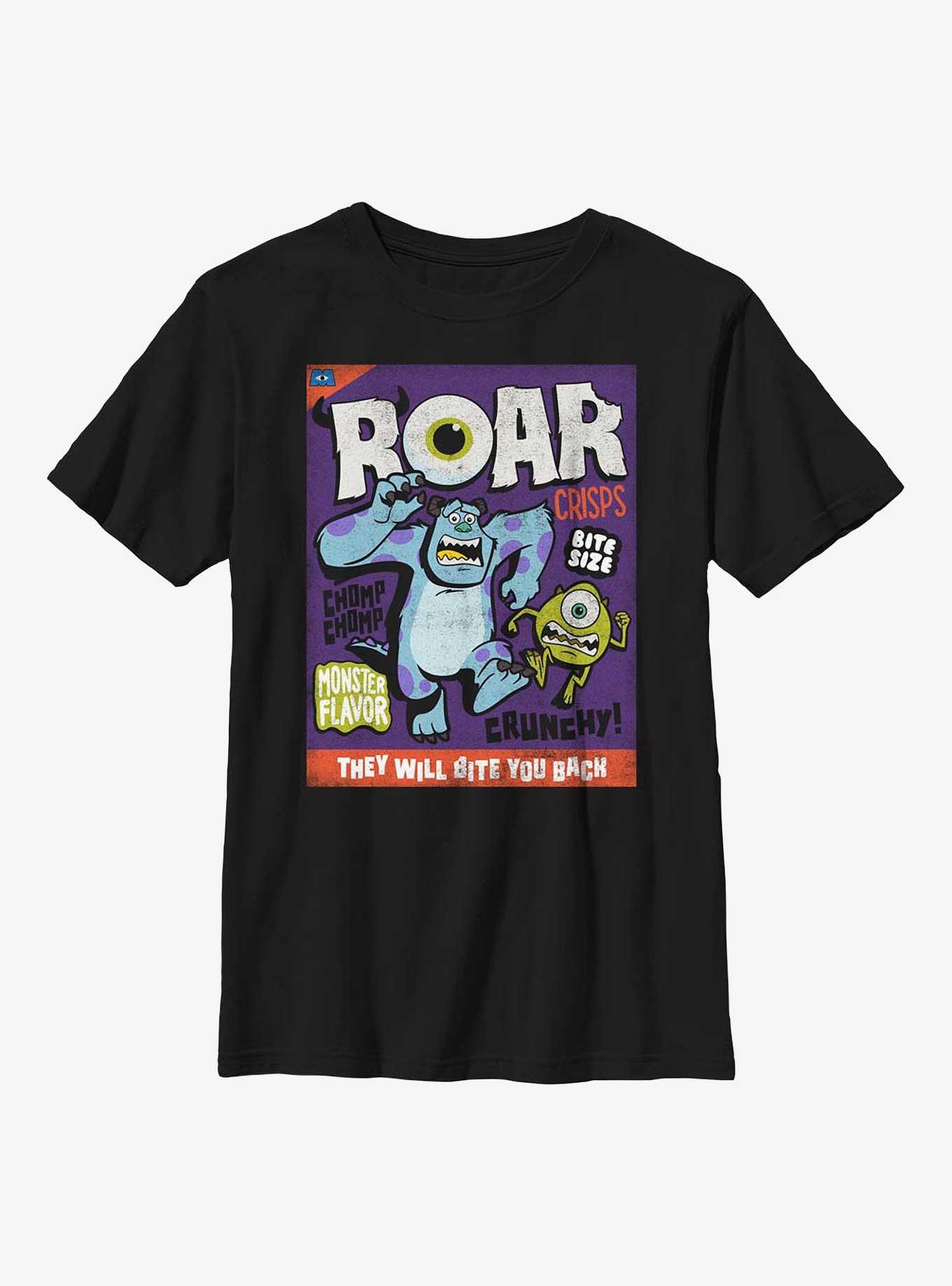Disney Pixar Monsters, Inc. Roar Crisps Youth T-Shirt, BLACK, hi-res