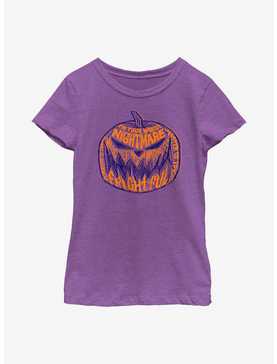 Disney Nightmare Before Christmas Pumpkin Text Youth Girls T-Shirt, , hi-res