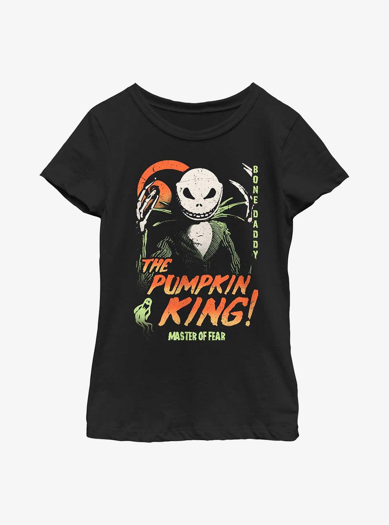 Disney Nightmare Before Christmas Pumpkin King Jack Youth Girls T-Shirt, BLACK, hi-res