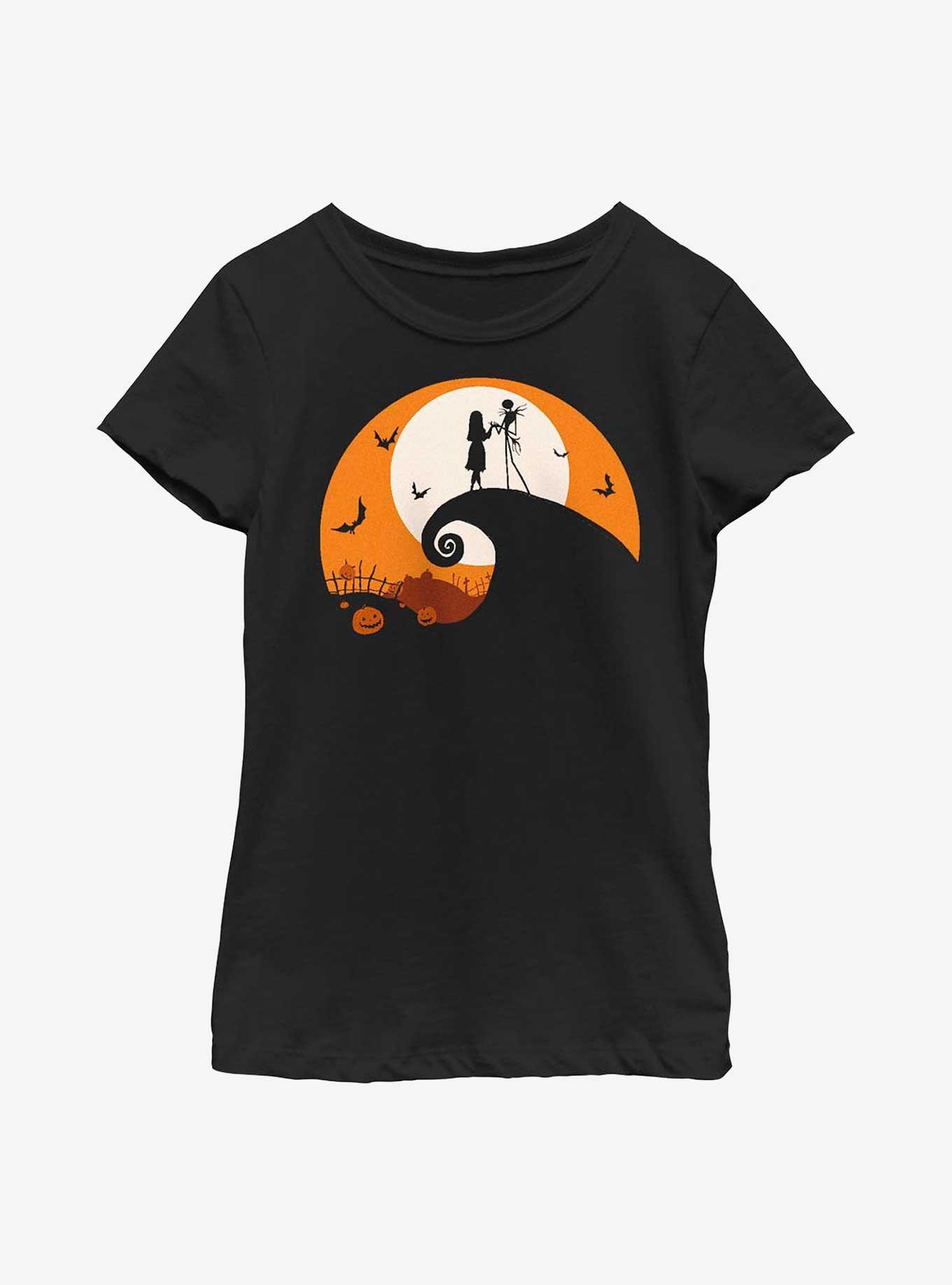 Disney Nightmare Before Christmas Haunt Spiral Hill Youth Girls T-Shirt, BLACK, hi-res