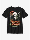 Disney Nightmare Before Christmas Pumpkin King Jack Youth T-Shirt, BLACK, hi-res