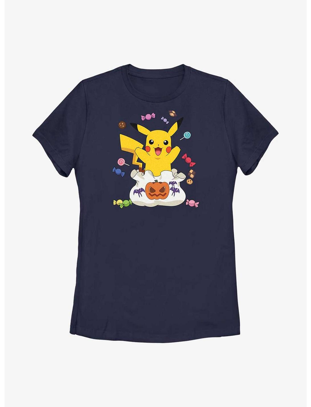 Pokemon Pikachu Halloween Candy Womens T-Shirt, NAVY, hi-res