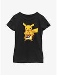 Pokemon Pikachu Trick-Or-Treat Youth Girls T-Shirt, BLACK, hi-res