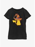 Pokemon Pikachu Witch Hat Youth Girls T-Shirt, BLACK, hi-res
