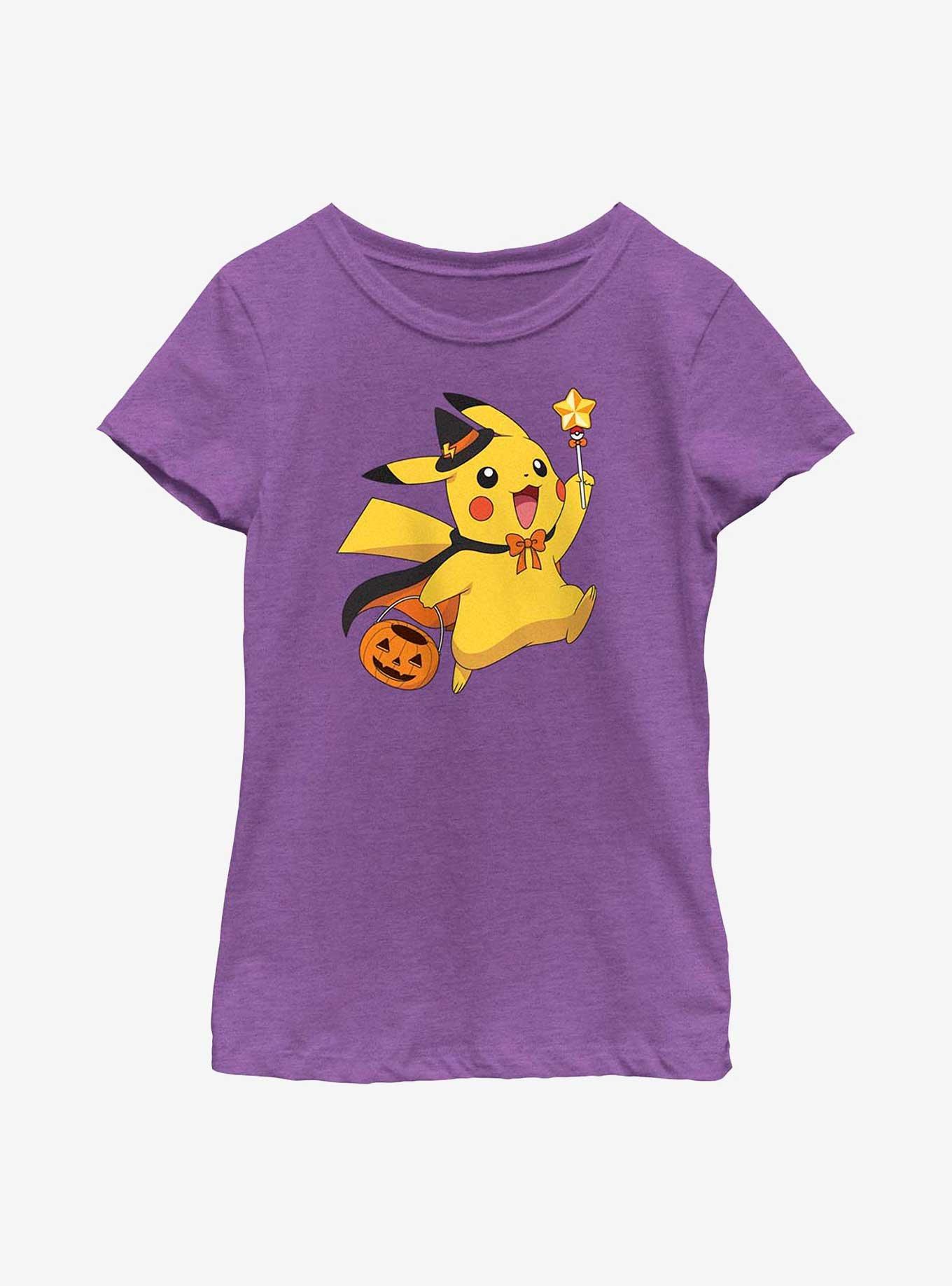 Pokemon Trick-Or-Treating Pikachu Youth Girls T-Shirt, , hi-res