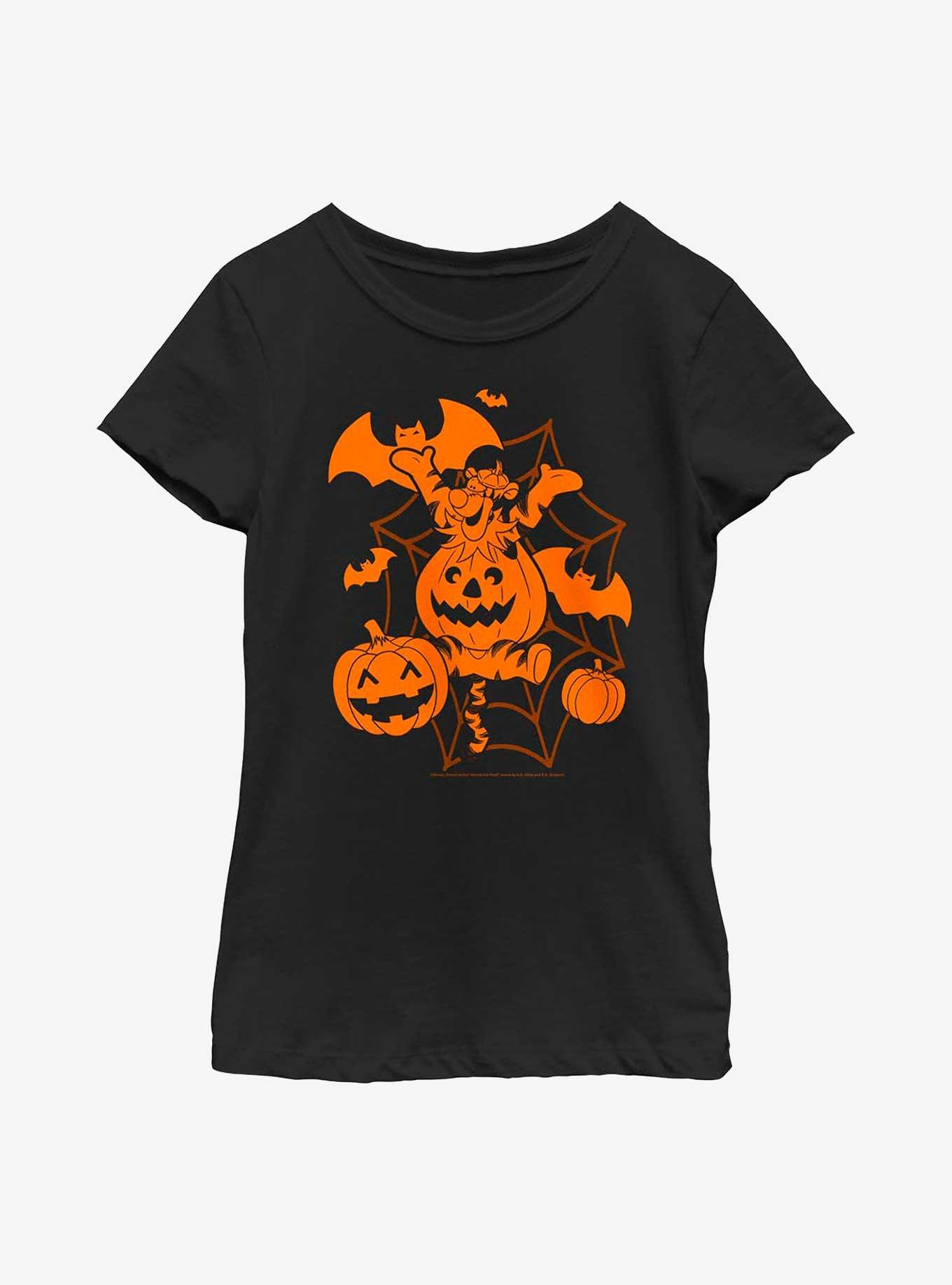 Disney Winnie The Pooh Tigger Halloween Youth Girls T-Shirt, BLACK, hi-res