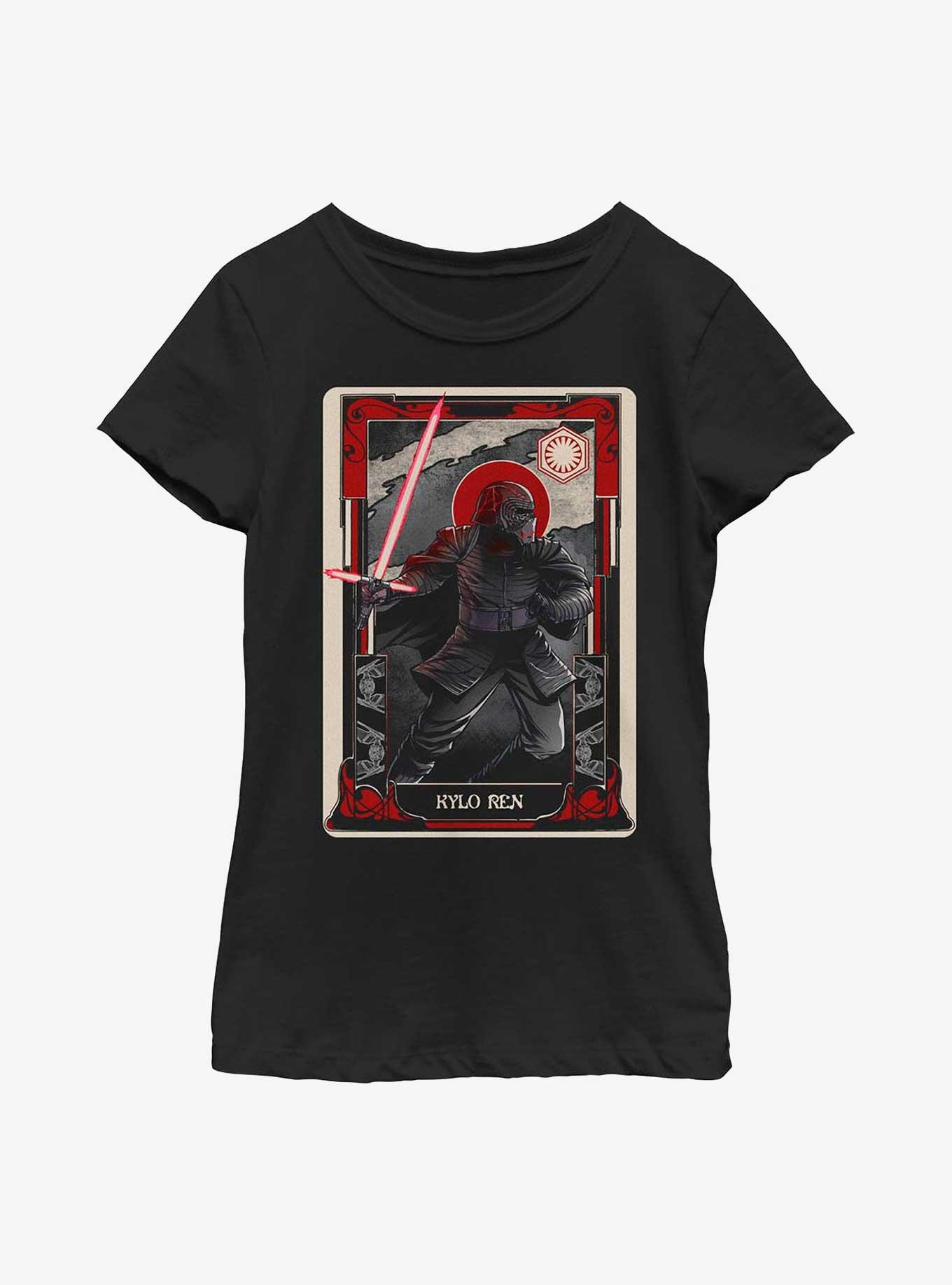Star Wars The Force Awakens Kylo Ren Tarot Card Youth Girls T-Shirt, , hi-res