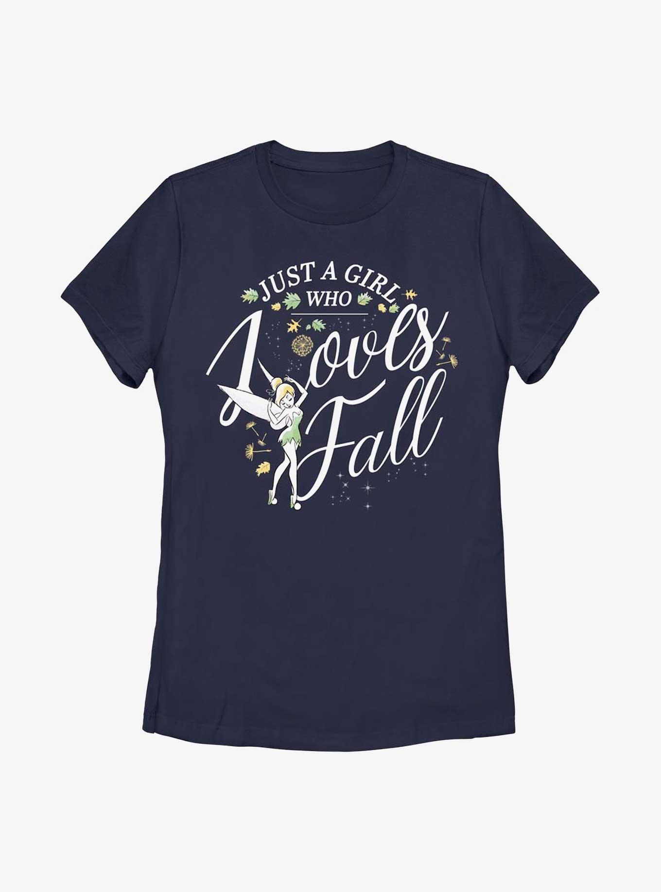 Disney Tinker Bell A Girl Loves Fall Womens T-Shirt, , hi-res