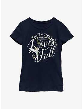 Disney Tinker Bell A Girl Loves Fall Youth Girls T-Shirt, , hi-res