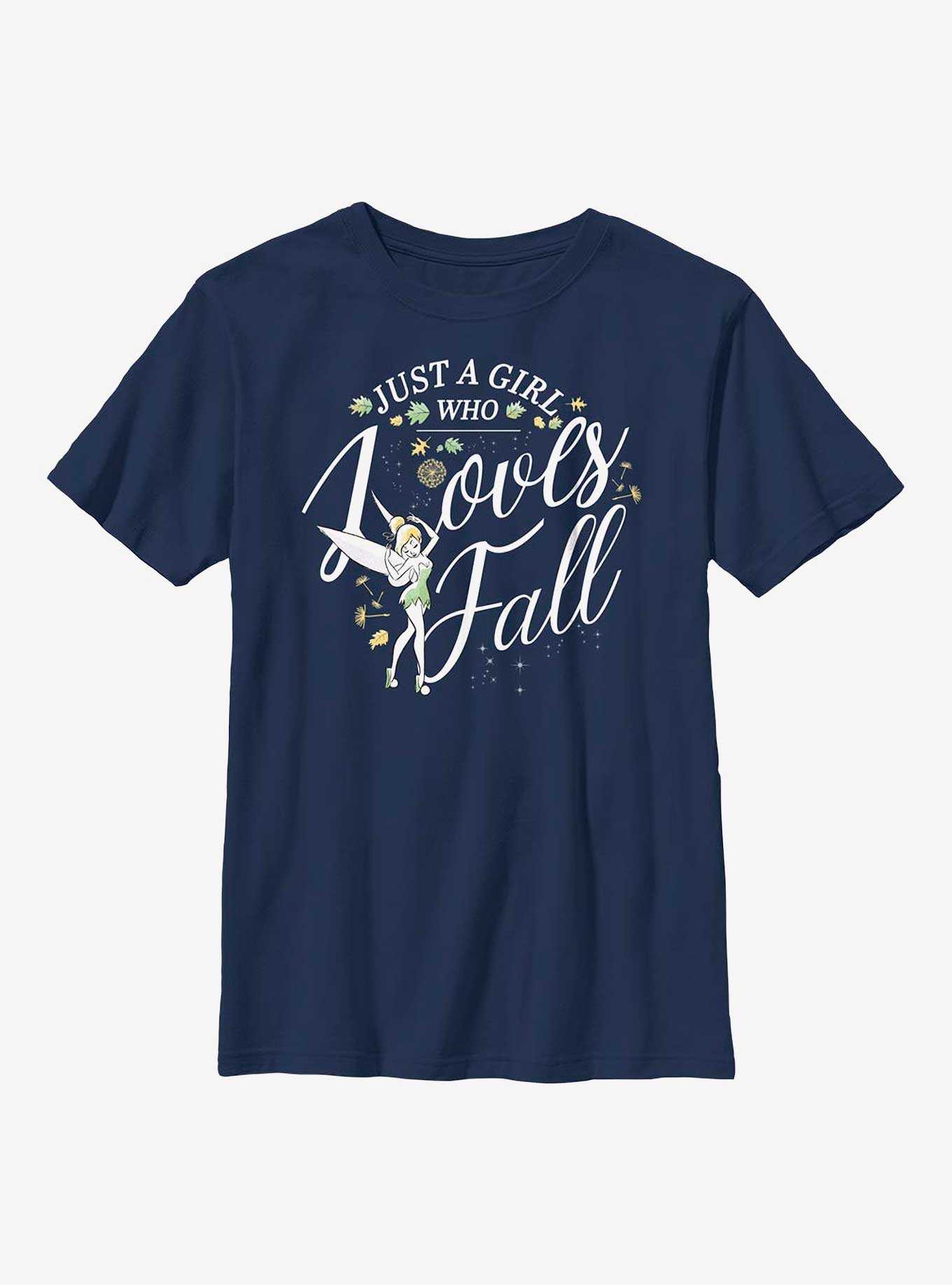 Disney Tinker Bell A Girl Loves Fall Youth T-Shirt, , hi-res