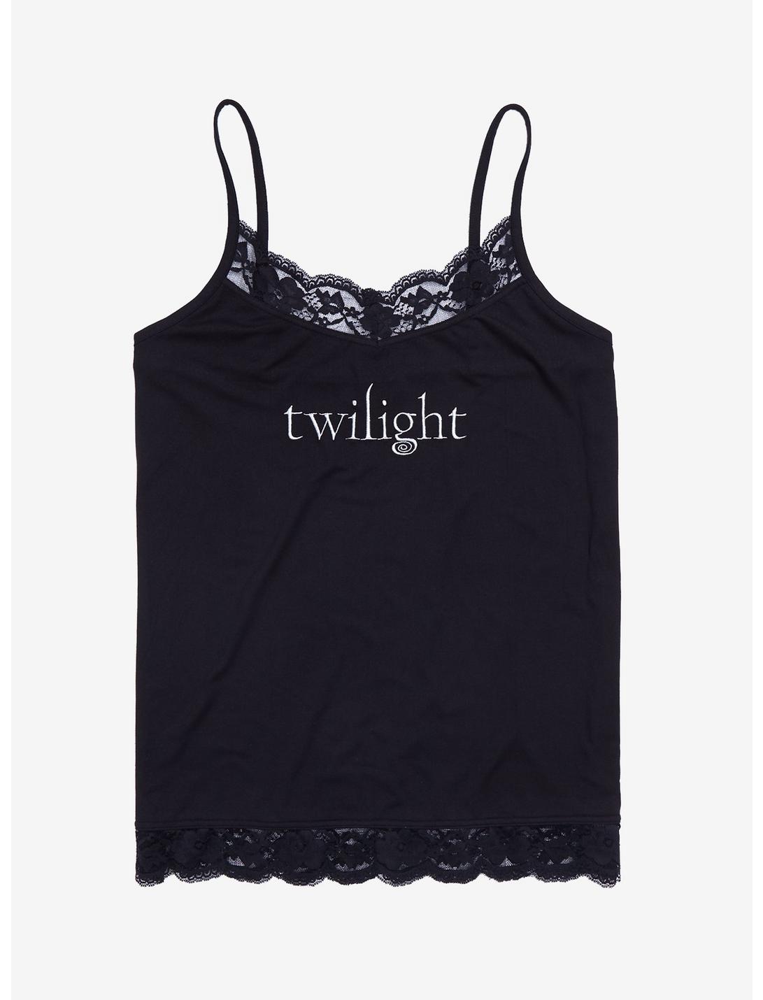 The Twilight Saga Logo Lace Cami Plus Size, BLACK, hi-res