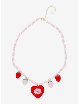 Strawberry Shortcake Heart Strawberry Beaded Necklace, , hi-res