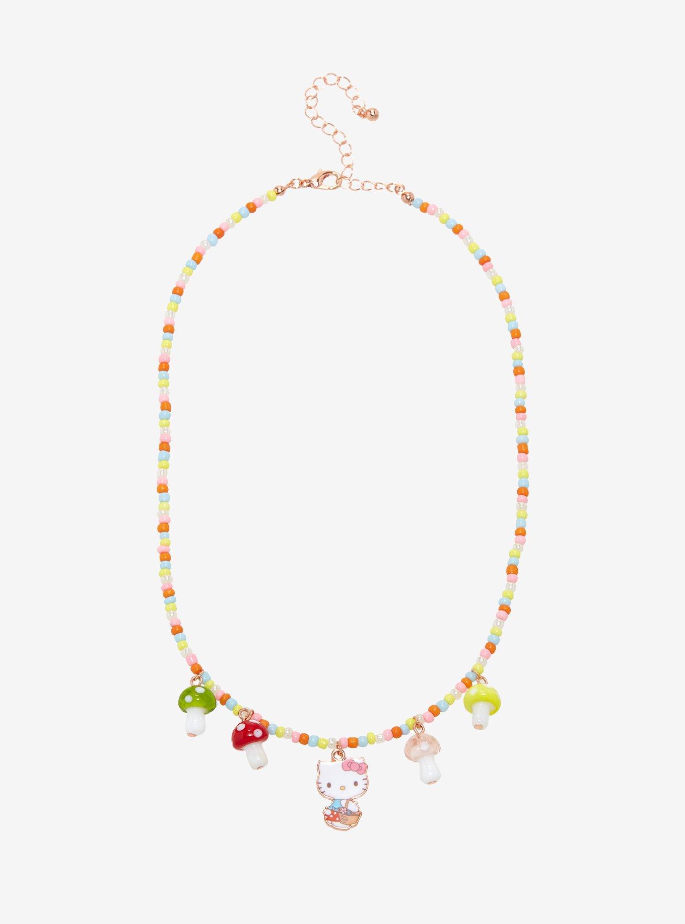 Hello Kitty And Friends Mushroom Beaded Charm Necklace