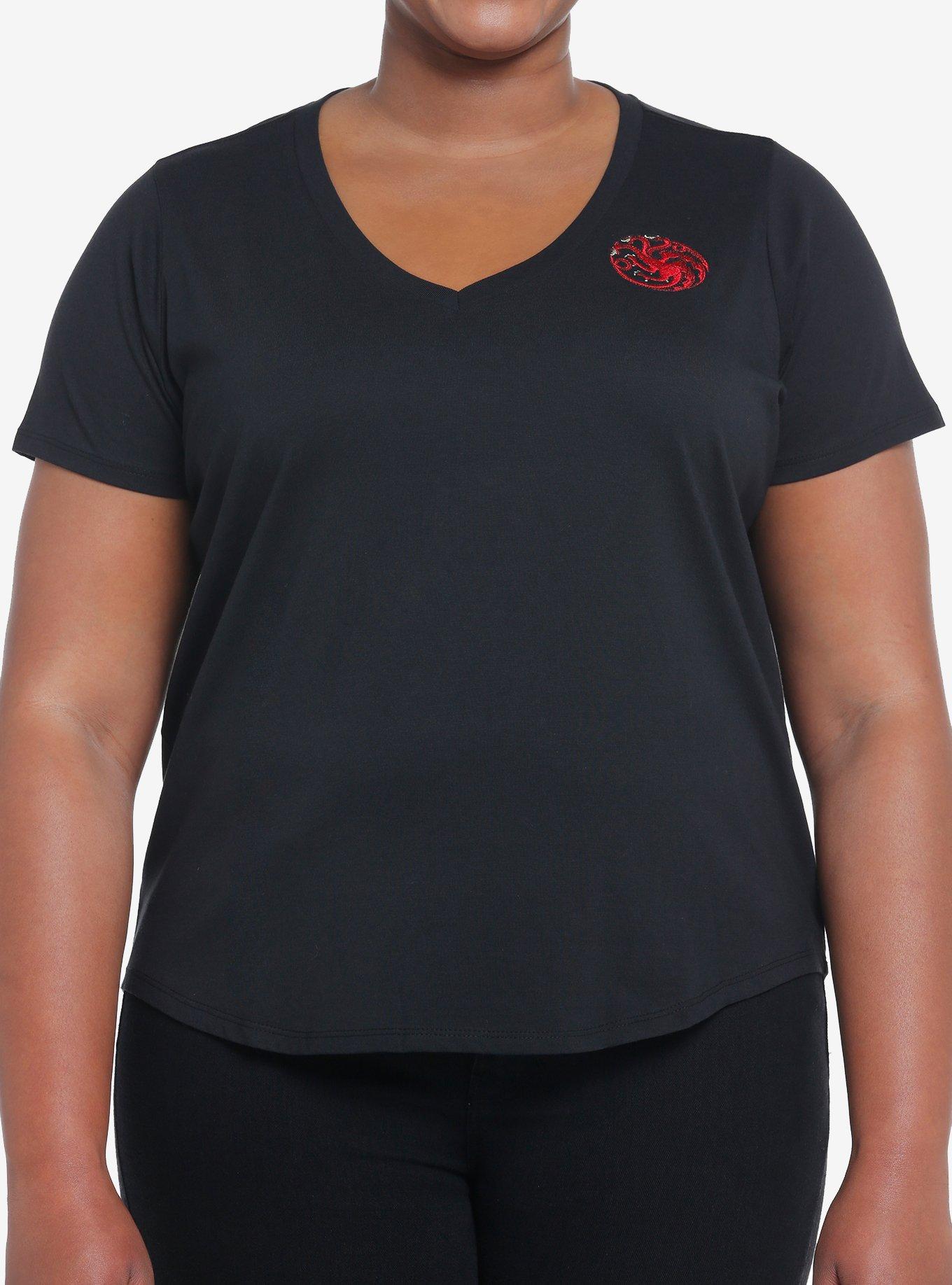 Her Universe House Of The Dragon Targaryen Sigil V-Neck Top Plus Size, , hi-res