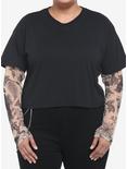 Tattoo Mesh Twofer Girls Crop Long-Sleeve T-Shirt Plus Size, MULTI, hi-res