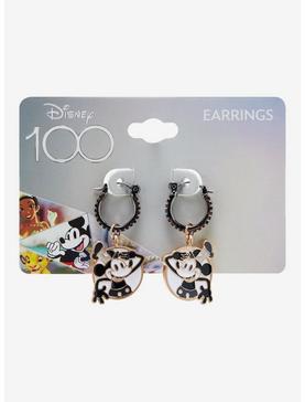Plus Size Disney100 Mickey Mouse Steamboat Willie Mini Hoop Earrings, , hi-res