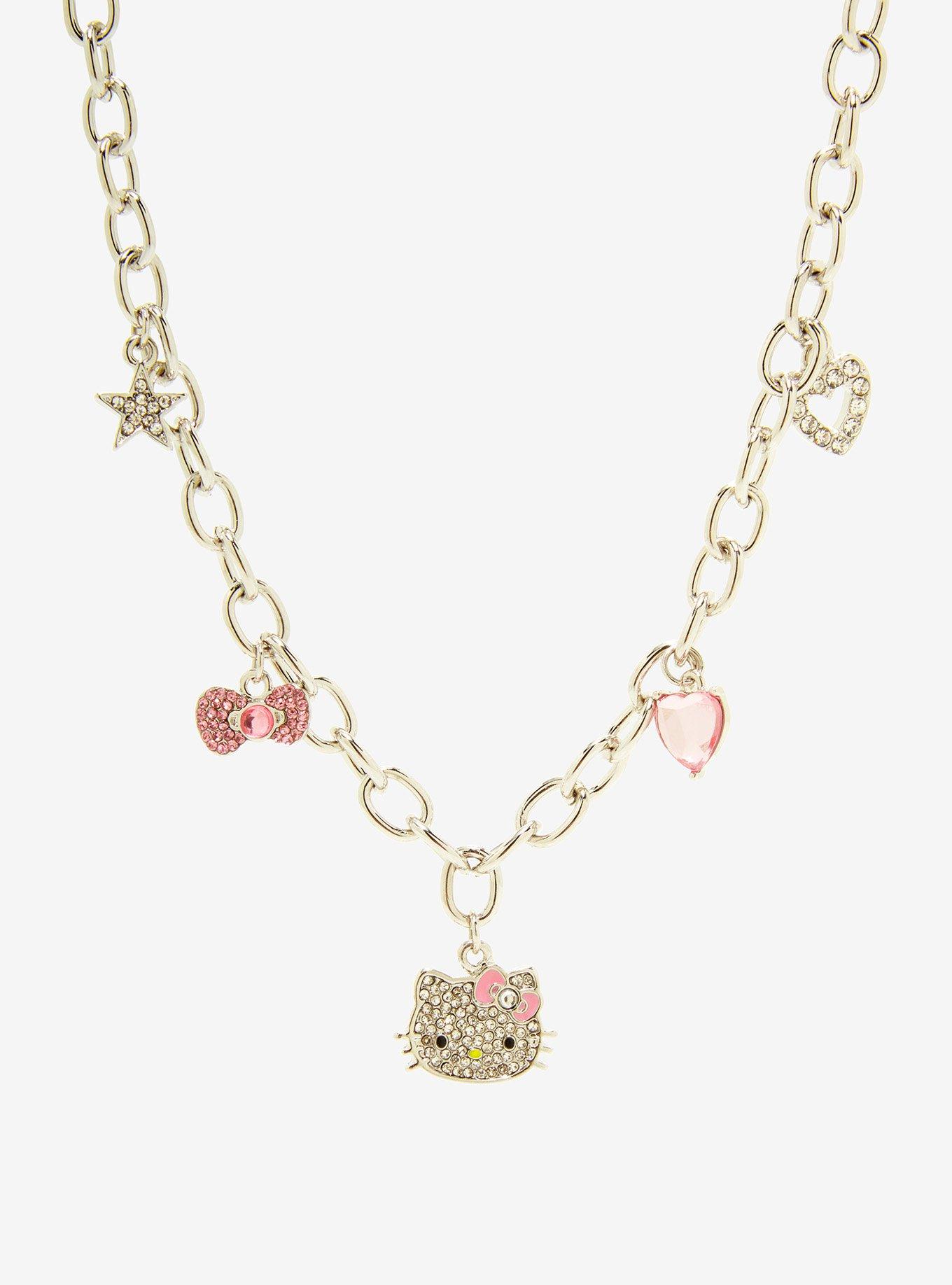 Lovely Cute Hello kitty On the Moon Pendant Necklace Little Girl's Jewelry  Gift