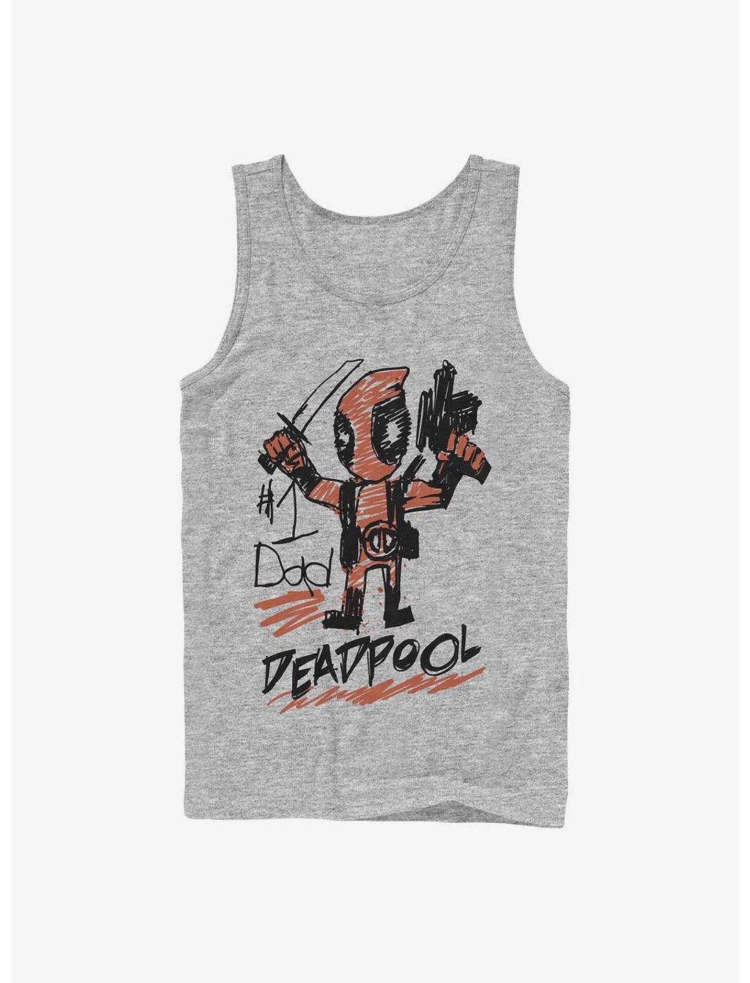 Marvel Deadpool Number One Dad Tank, ATH HTR, hi-res