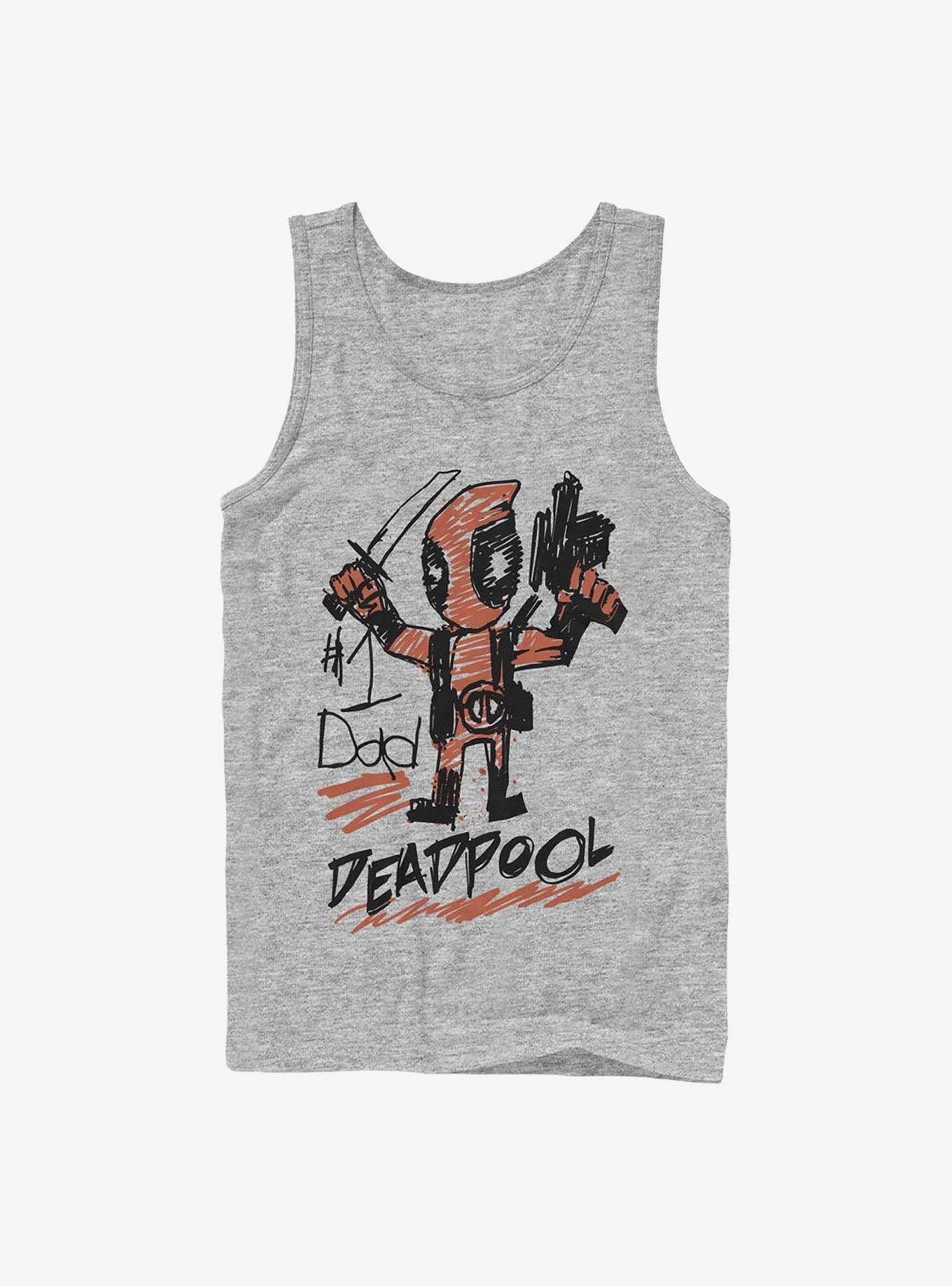 Marvel Deadpool Number One Dad Tank, ATH HTR, hi-res