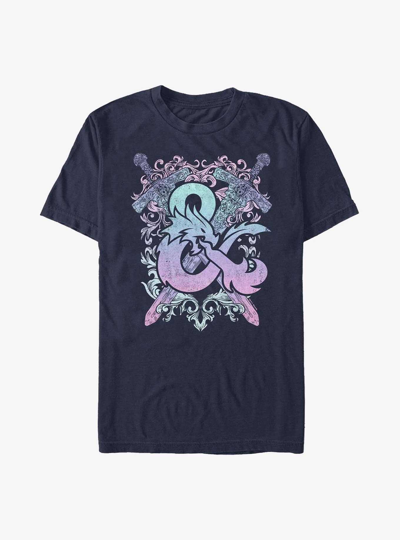 Dungeons & Dragons Pastel Logo T-Shirt, NAVY, hi-res
