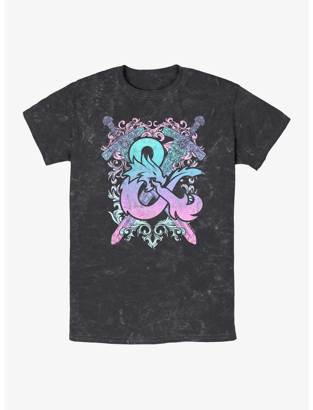 Dungeons & Dragons Pastel Logo Mineral Wash T-Shirt, BLACK, hi-res