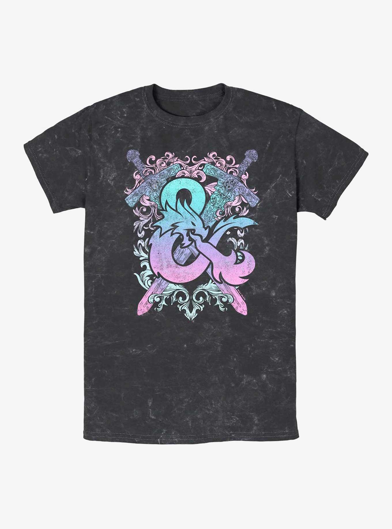 Dungeons & Dragons Pastel Logo Mineral Wash T-Shirt, BLACK, hi-res