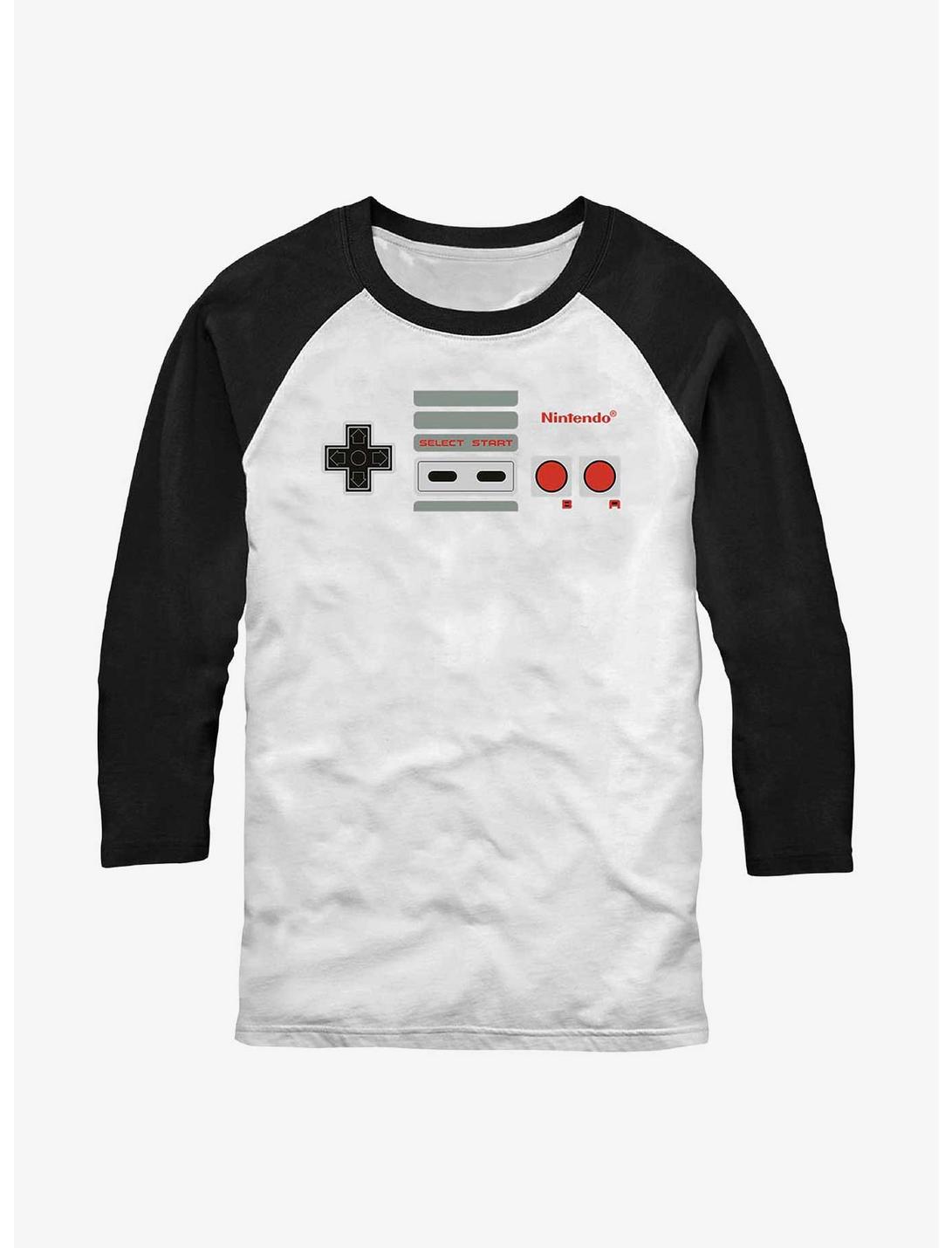 Nintendo Classic Controller Raglan T-Shirt, WHTBLK, hi-res