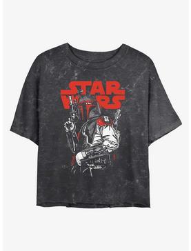 Star Wars Boba Fett Pose Mineral Wash Girls Crop T-Shirt, , hi-res